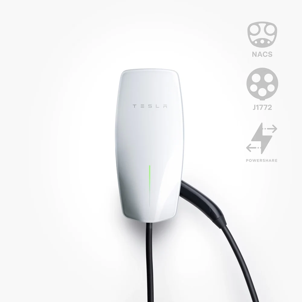 Tesla Universal Wall Connector with integrated J1772 adapter